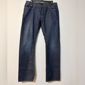 John Varvatos Star USA Bowery Classic Straight-Leg Denim Jeans for Men Dark Blue